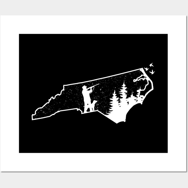 North Carolina Hunting duck Gifts Wall Art by Tesszero